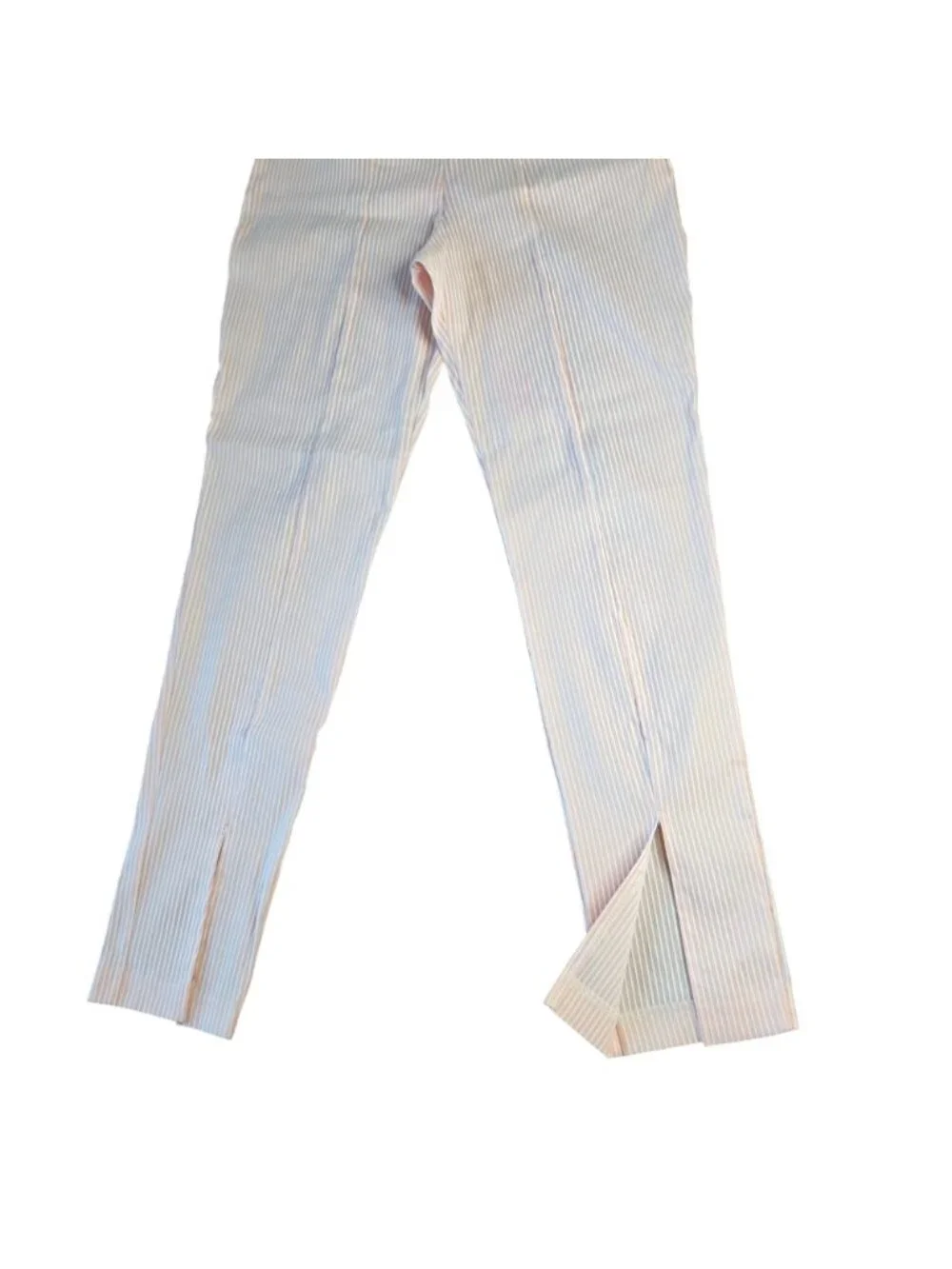 Vesper 247 Pink Pinstripe High Waisted Trousers Pants Y2K Going Out UK 10 US 6